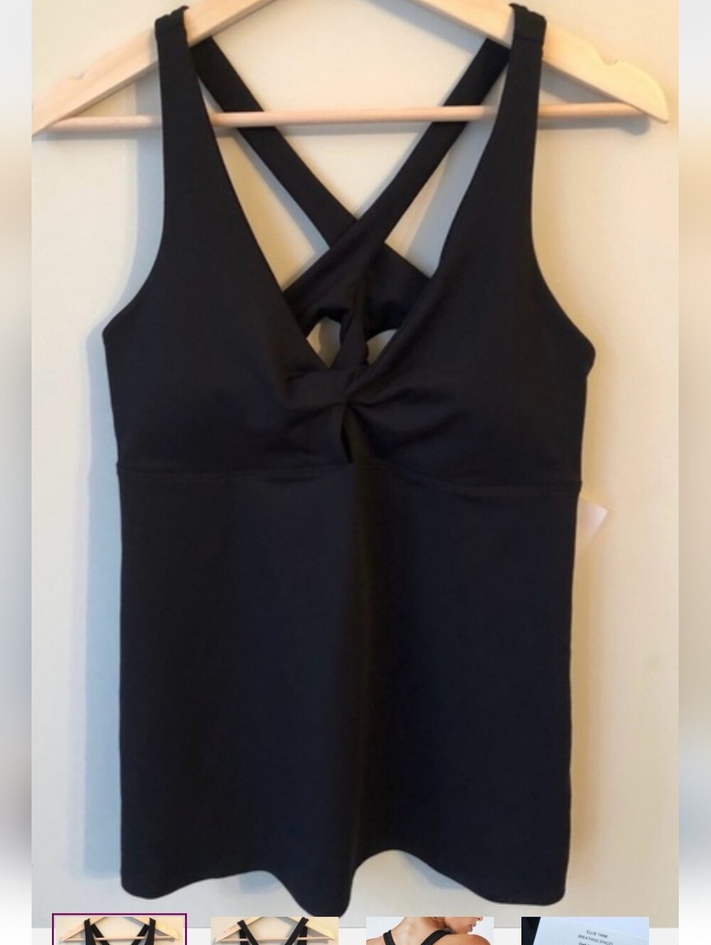 Fabletics • M • Keyhole V Neck Black Tank Top ‘Ellie’ Workout Athleisure